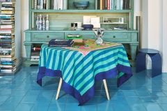COTTON CLOTH 180x270cm Nizam Stripes Ferozi Sugar
