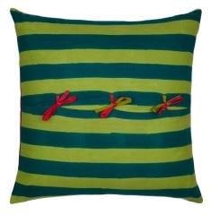COTTON CUSHION COVER 60x60cm Nizam Stripes Ferozi Sugar