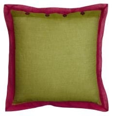 Organza Pillow Cover 45x45cm Bicolor Leaves Green Purple