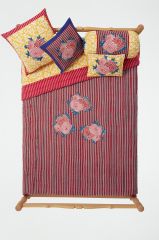 Reversible Quilt 250x270cm Lisa Corti X La Minervetta Arabesque Corolla Gold-Natural