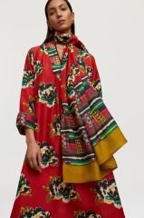 Silk Scarf 100x200cm Tamale Peony Red