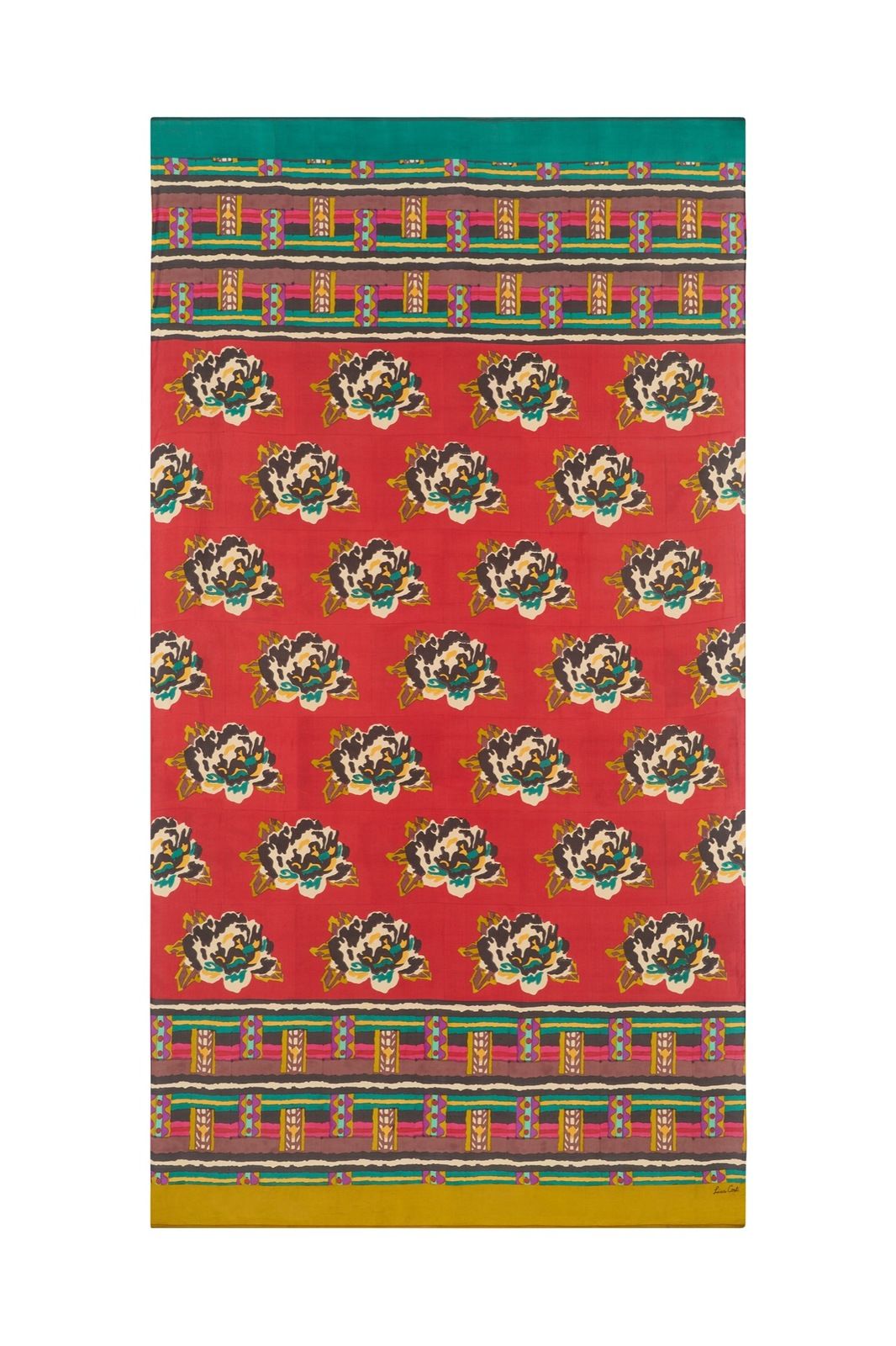 Silk Scarf 100x200cm Tamale Peony Red
