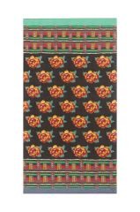 Silk Scarf 100x200cm Tamale Peony Black