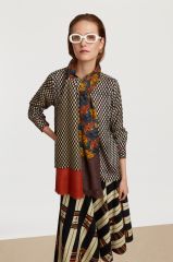 Wool Silk Scarf 100x200cm Eve Tulip Grey Blue